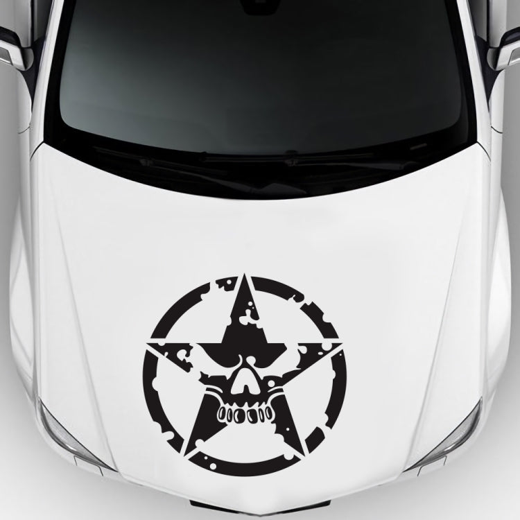 D-520 Star Pattern Car Modified Hood Decorative Sticker(Black) - In Car by buy2fix | Online Shopping UK | buy2fix