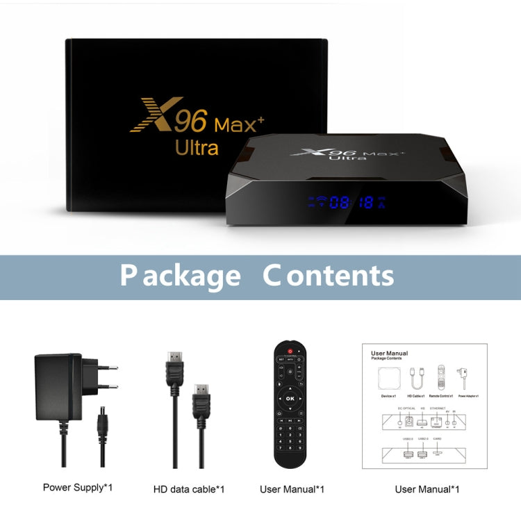 X96 Max+ Ultra 4GB+32GB Amlogic S905X4 8K Smart TV BOX Android 11.0 Media Player, Plug Type:AU Plug - Consumer Electronics by buy2fix | Online Shopping UK | buy2fix