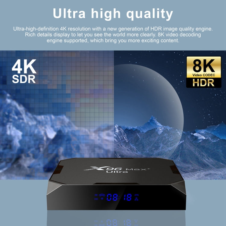 X96 Max+ Ultra 4GB+64GB Amlogic S905X4 8K Smart TV BOX Android 11.0 Media Player, Plug Type:US Plug - Consumer Electronics by buy2fix | Online Shopping UK | buy2fix