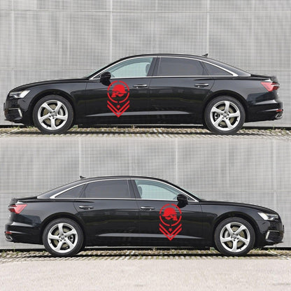 2 PCS/Set D-739 Skull Pattern Car Modified Decorative Sticker(Red) - In Car by buy2fix | Online Shopping UK | buy2fix