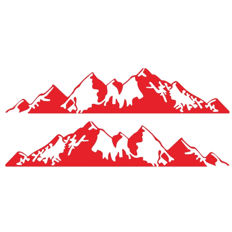 2 PCS/Set D-750 Mountain Pattern Car Modified Decorative Sticker(Red) - In Car by buy2fix | Online Shopping UK | buy2fix