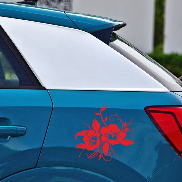 D-798 Flowers Bloom Pattern Car Modified Decorative Sticker(Red) - In Car by buy2fix | Online Shopping UK | buy2fix