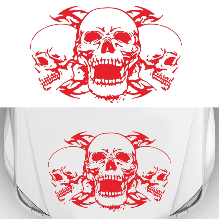 D-923 Three Skulls Pattern Car Modified Decorative Sticker(Red) - In Car by buy2fix | Online Shopping UK | buy2fix