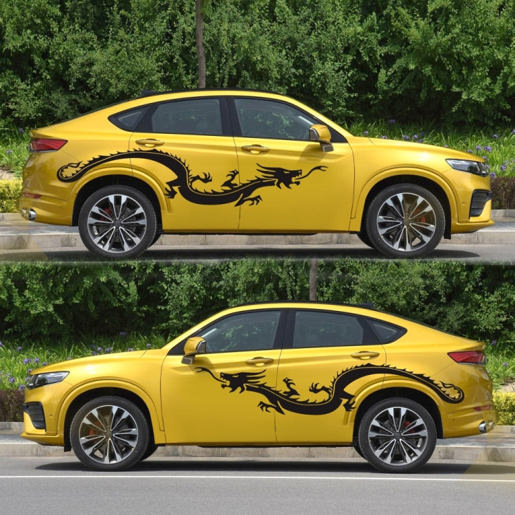 2 PCS/Set D-965 Dragon Pattern Car Modified Decorative Sticker(Black) - In Car by buy2fix | Online Shopping UK | buy2fix