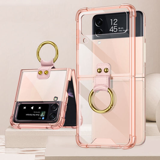 For Samsung Galaxy Z Flip4 GKK Airbag Protective Phone Case with Ring(Pink) - Galaxy Z Flip4 5G Cases by GKK | Online Shopping UK | buy2fix
