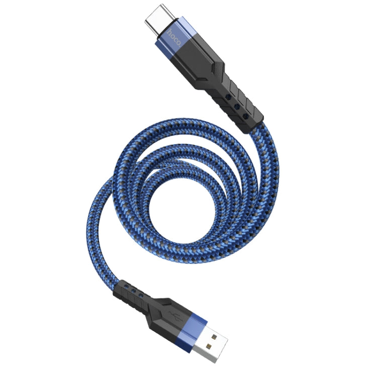hoco U110 3A USB to USB-C / Type-C Charging Data Cable，Length：1.2m(Blue) -  by hoco | Online Shopping UK | buy2fix