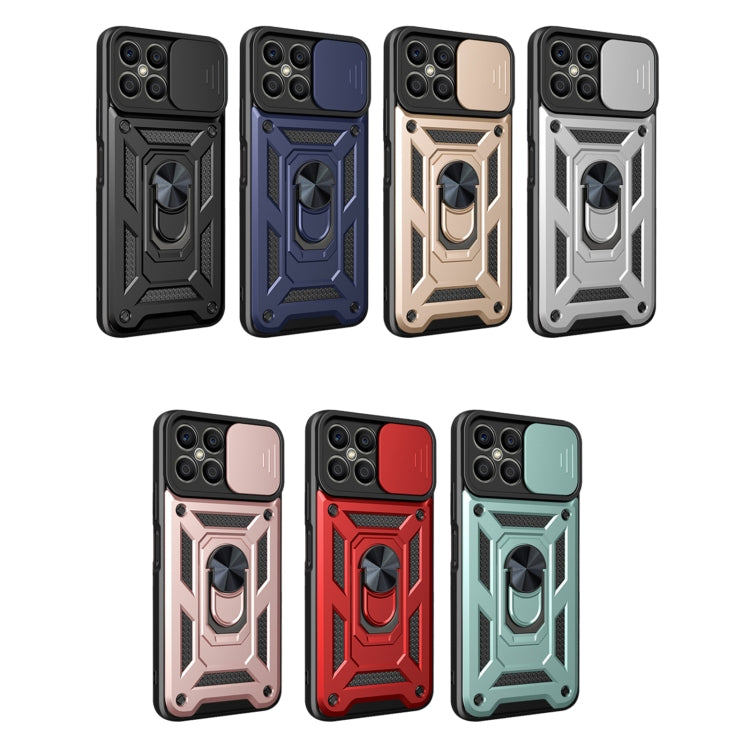 For Honor X8 Sliding Camera Design TPU + PC Phone Case(Red) - Honor Cases by buy2fix | Online Shopping UK | buy2fix