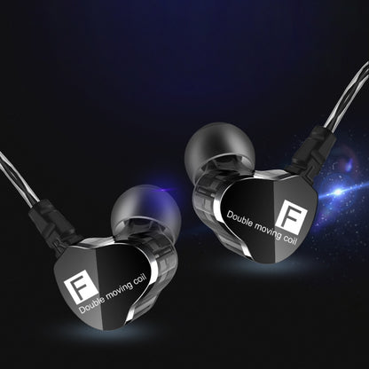 QKZ F910 In-Ear Subwoofer Dual Dynamic Earphone(Black) - In Ear Wired Earphone by QKZ | Online Shopping UK | buy2fix