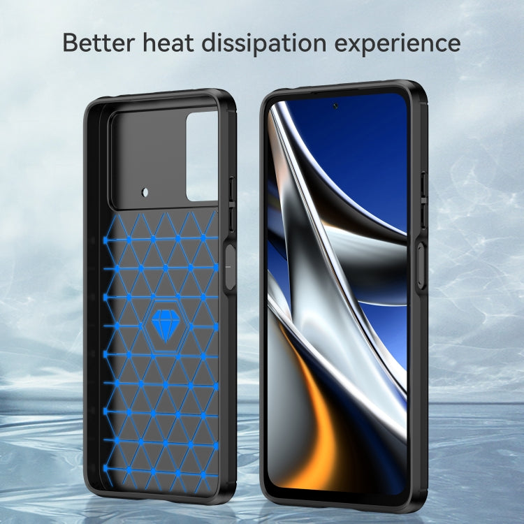 For Xiaomi Poco X4 Pro 5G Brushed Texture Carbon Fiber TPU Phone Case(Black) - Poco X4 Pro 5G Cases by buy2fix | Online Shopping UK | buy2fix