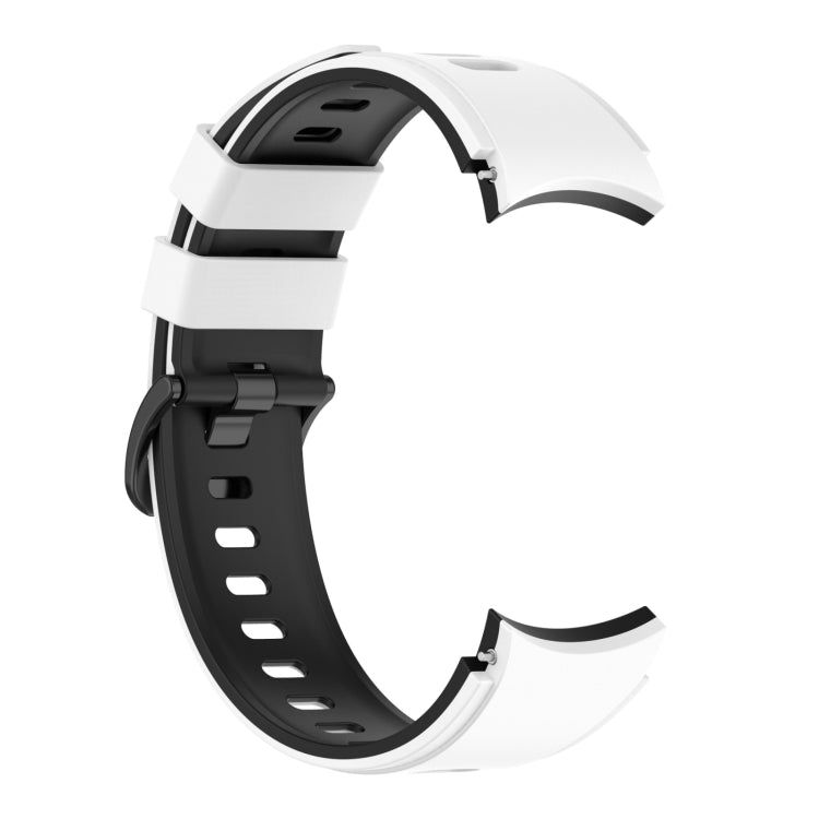 For Samsung Galaxy Watch5 Pro 45mm/5 44mm/5 40mm Two-color Silicone Strap Watch Band(White Black) - Smart Wear by buy2fix | Online Shopping UK | buy2fix