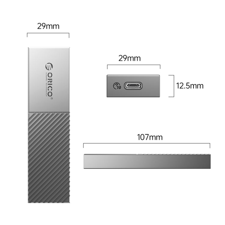 ORICO FV09C3-G2-GY 10Gbps USB3.2 Gen2 Type-C M.2 NVMe/NGFF(SATA) Dual Protocol SSD Enclosure(Grey) - HDD Enclosure by ORICO | Online Shopping UK | buy2fix