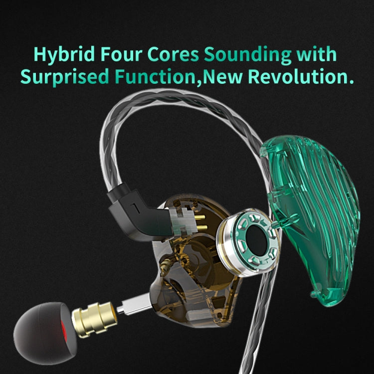 CVJ-CSE Ring Iron Hybrid Music Running Sports In-Ear Wired Headphone, Style:Without Mic(Green) - In Ear Wired Earphone by CVJ | Online Shopping UK | buy2fix