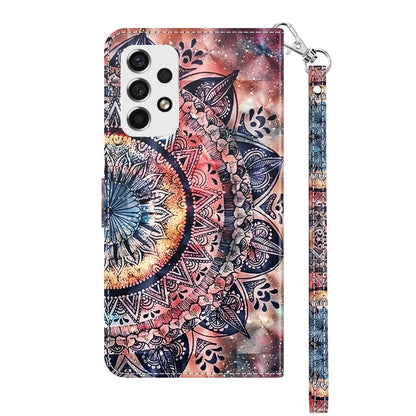 For Samsung Galaxy A52 5G / A52s 3D Painted Leather Phone Case(Colorful Mandala) - Galaxy Phone Cases by buy2fix | Online Shopping UK | buy2fix