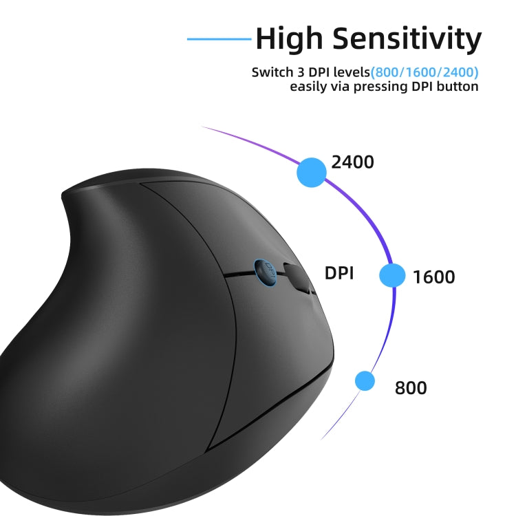 X10 2.4G Wireless Rechargeable Vertical Ergonomic Gaming Mouse(Black) - Wireless Mice by buy2fix | Online Shopping UK | buy2fix