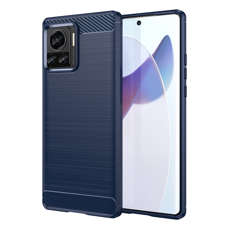 For Motorola Moto X30 Pro/Edge 30 Ultra Brushed Texture Carbon Fiber TPU Phone Case(Blue) - Motorola Cases by buy2fix | Online Shopping UK | buy2fix