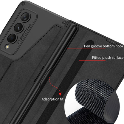 For Samsung Galaxy Z Fold4 GKK Armor Flip Leather Phone Case with Pen Slots(Black) - Galaxy Z Fold4 5G Cases by GKK | Online Shopping UK | buy2fix