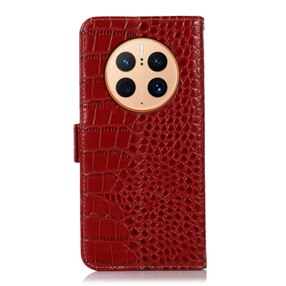 For Huawei Mate 50 Pro Crocodile Top Layer Cowhide Leather Phone Case(Red) - Huawei Cases by buy2fix | Online Shopping UK | buy2fix