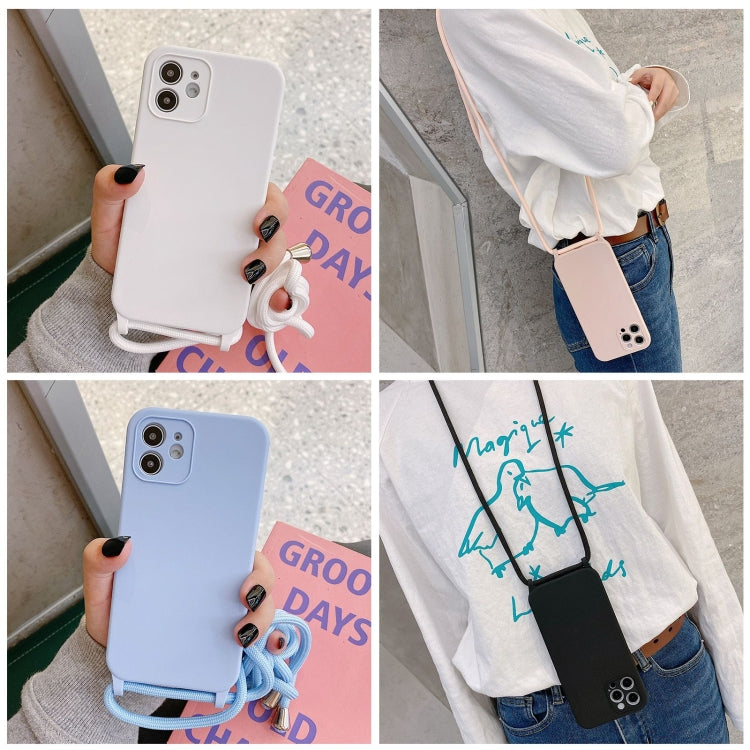 For iPhone 13 Crossbody Lanyard Liquid Silicone Case(White) - iPhone 13 Cases by buy2fix | Online Shopping UK | buy2fix