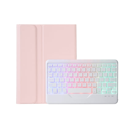 AM18-BS Tri-color Backlight Bluetooth Keyboard Leather Case For Lenovo XiaoXin Pad Pro 2022 11.2 inch(Pink) - Lenovo Keyboard by buy2fix | Online Shopping UK | buy2fix
