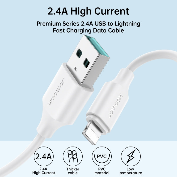 JOYROOM S-UL012A9 2.4A USB to 8 Pin Fast Charging Data Cable, Length:0.25m(Black) - Normal Style Cable by JOYROOM | Online Shopping UK | buy2fix