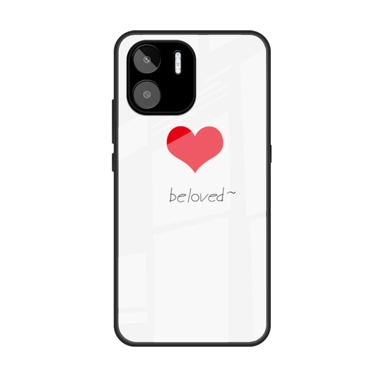 For Xiaomi Redmi A1 4G Colorful Painted Glass Phone Case(Red Heart) - Xiaomi Cases by buy2fix | Online Shopping UK | buy2fix