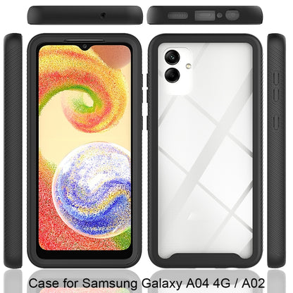 For Samsung Galaxy A04 Starry Sky Solid Color Shockproof TPU Clear PC Phone Case(Black) - Galaxy Phone Cases by buy2fix | Online Shopping UK | buy2fix