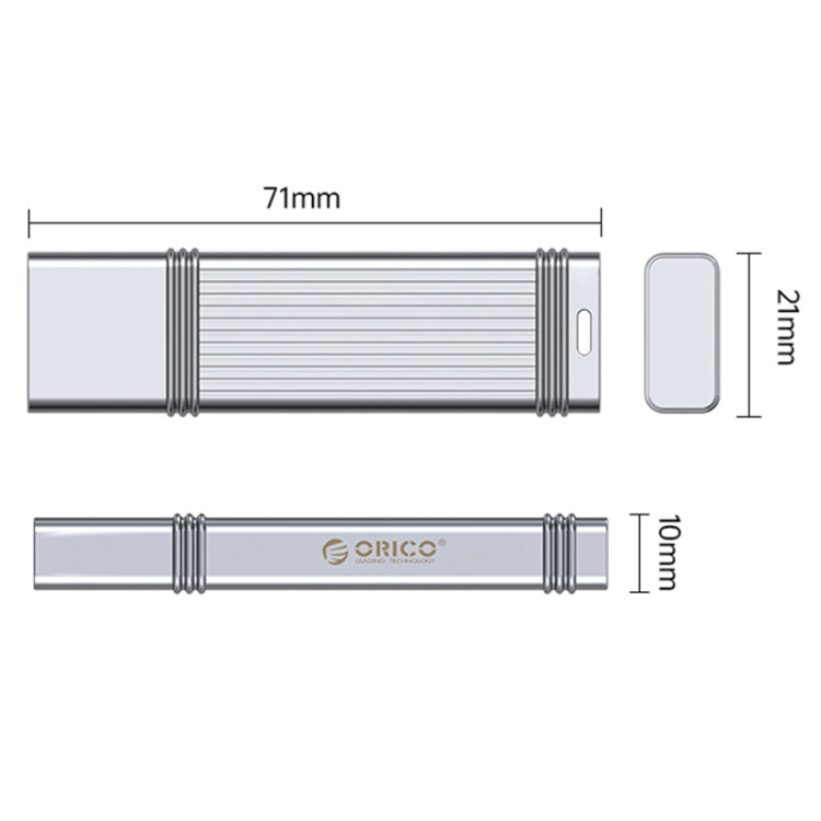 ORICO USB Flash Drive, Read: 100MB/s, Write: 50MB/s, Memory:64GB, Port:Type-C(Silver) - USB Flash Drives by ORICO | Online Shopping UK | buy2fix