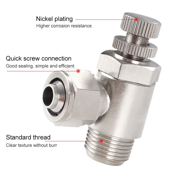 SL10-03 LAIZE Nickel Plated Copper Trachea Quick Fitting Throttle Valve Lock Female Connector - Interface Series by LAIZE | Online Shopping UK | buy2fix