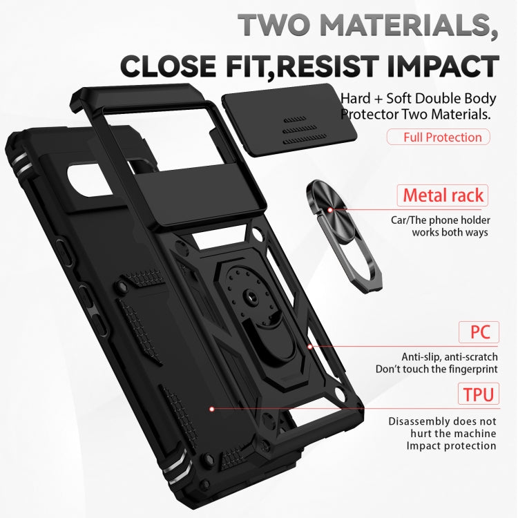 For Google Pixel 7 5G Sliding Camshield Holder Phone Case(Black) - Mobile Accessories by buy2fix | Online Shopping UK | buy2fix