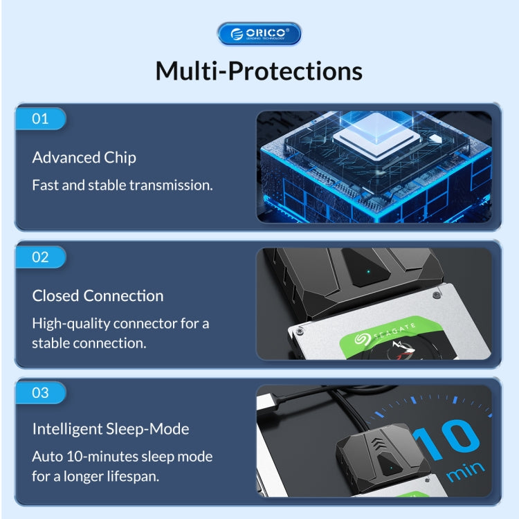 ORICO UTS2 USB 2.0 2.5-inch SATA HDD Adapter with Silicone Case, Cable Length:1m - USB to IDE / SATA by ORICO | Online Shopping UK | buy2fix