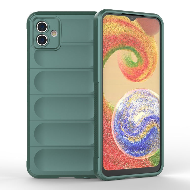 For Samsung Galaxy A04 4G Magic Shield TPU + Flannel Phone Case(Dark Green) - Galaxy Phone Cases by buy2fix | Online Shopping UK | buy2fix