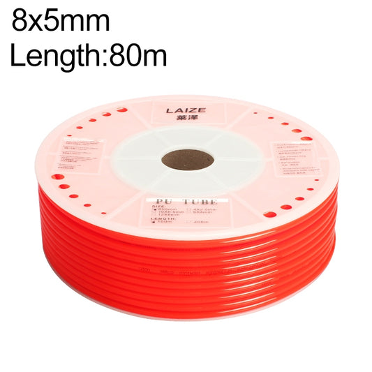 LAIZE Pneumatic Compressor Air Flexible PU Tube, Specification:8x5mm, 80m(Red) - PU Air Pipe by LAIZE | Online Shopping UK | buy2fix