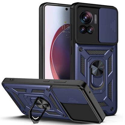 For Motorola Edge 30 Ultra Sliding Camera Cover Design TPU+PC Phone Case(Blue) - Mobile Accessories by buy2fix | Online Shopping UK | buy2fix