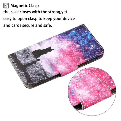 For Xiaomi Redmi A1 Colored Drawing Pattern Leather Phone Case(Star Sky Cat) - Xiaomi Cases by buy2fix | Online Shopping UK | buy2fix