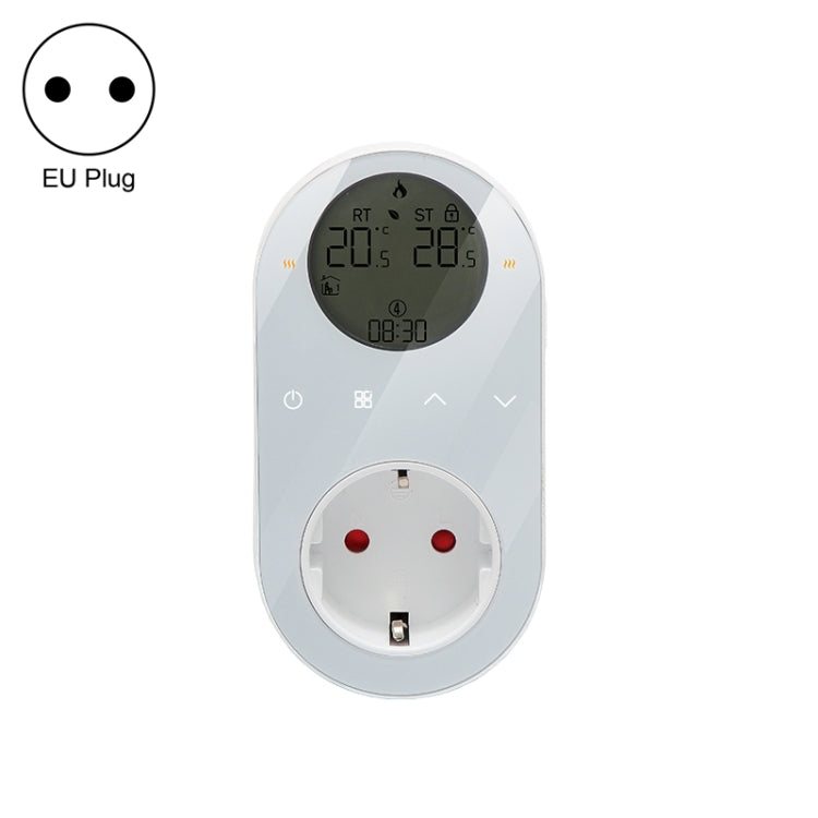 BHT12-C Plug-in LCD Thermostat Without WiFi, EU Plug(White) - Consumer Electronics by buy2fix | Online Shopping UK | buy2fix