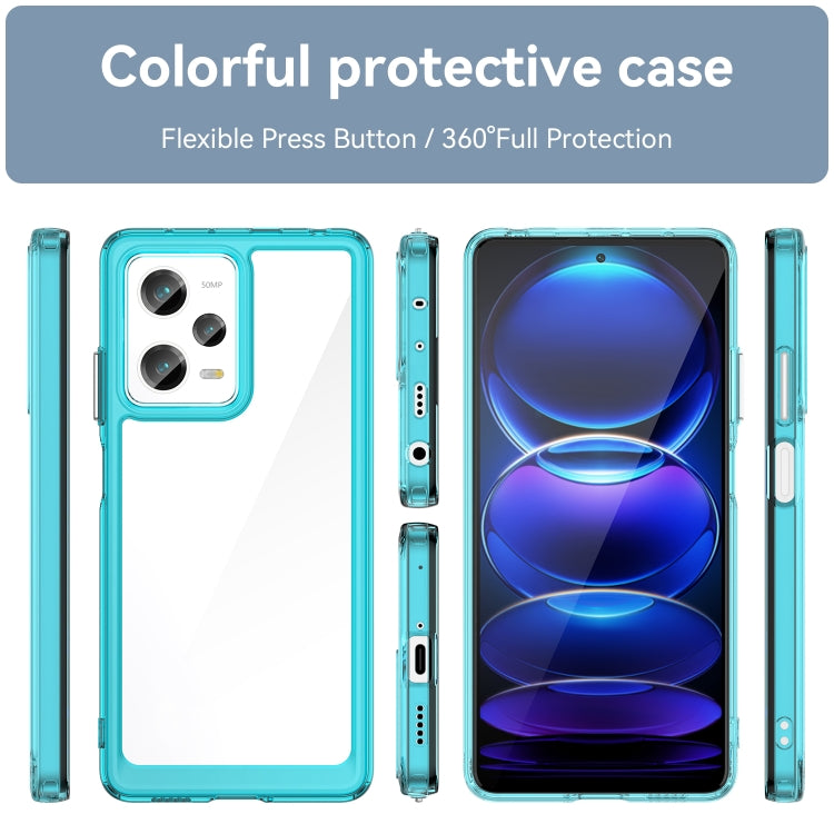 For Xiaomi Redmi Note 12 Pro 5G China Colorful Series Acrylic + TPU Phone Case(Transparent Blue) - Note 12 Pro Cases by buy2fix | Online Shopping UK | buy2fix