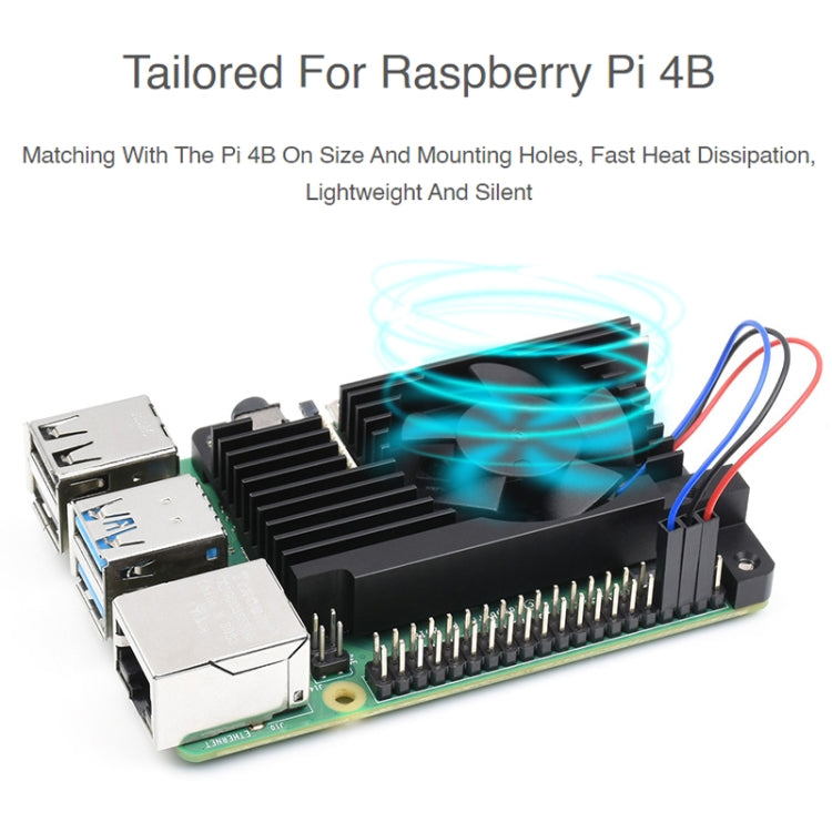 Waveshare Dedicated All-In-One Aluminum Alloy Cooling Fan For Raspberry Pi 4B - Consumer Electronics by WAVESHARE | Online Shopping UK | buy2fix