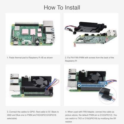 Waveshare Dedicated All-In-One Aluminum Alloy Cooling Fan For Raspberry Pi 4B - Consumer Electronics by WAVESHARE | Online Shopping UK | buy2fix