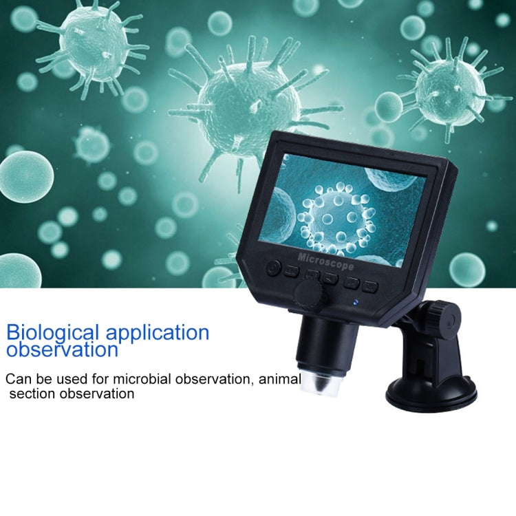 G600 600X 3.6MP 4.3 inch HD LCD Display Portable Digital Microscope, Plug:EU Plug - Digital Microscope by buy2fix | Online Shopping UK | buy2fix