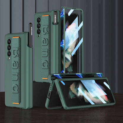 For Samsung Galaxy Z Fold3 5G GKK Magnetic Fold Hinge Shockproof Phone Case with Wrist Strap(Green) - Galaxy Phone Cases by GKK | Online Shopping UK | buy2fix