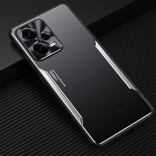 For Xiaomi Redmi Note 12 Pro 5G China Blade Series TPU + Titanium Alloy Phone Case(Black Silver) - Note 12 Pro Cases by buy2fix | Online Shopping UK | buy2fix