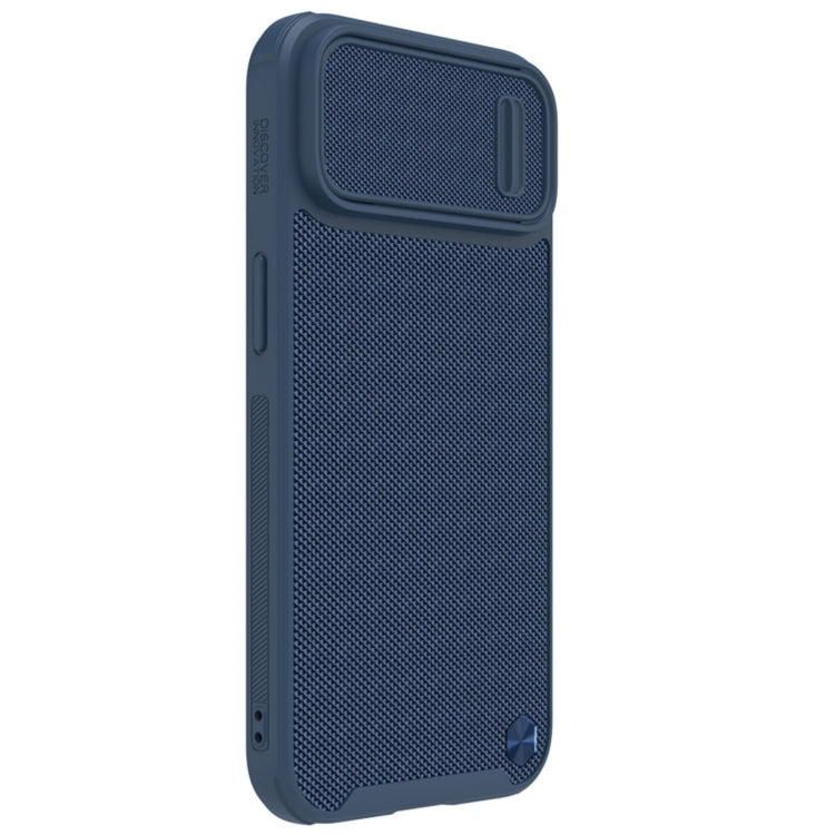 For iPhone 14 Plus NILLKIN Texture MagSafe Camshield PC + TPU Phone Case(Blue) - iPhone 14 Plus Cases by NILLKIN | Online Shopping UK | buy2fix