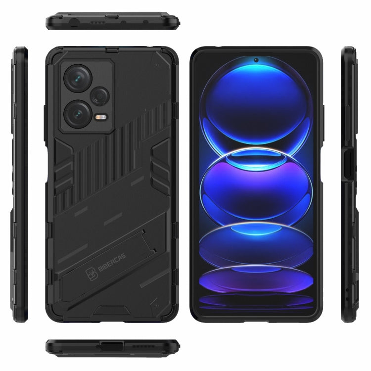 For Xiaomi Redmi Note 12 Pro+ China Punk Armor 2 in 1 PC + TPU Phone Case with Invisible Holder(Black) - Note 12 Pro+ Cases by buy2fix | Online Shopping UK | buy2fix