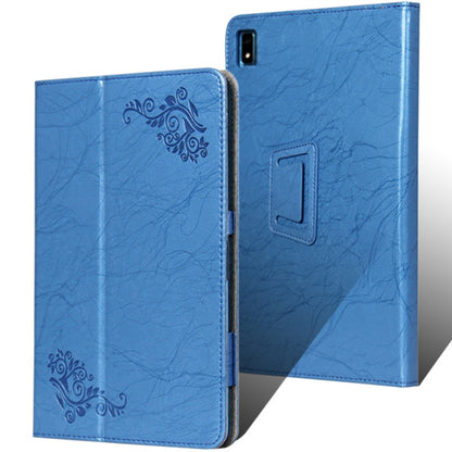 For TCL Tab Pro 5G Flower Embossed Leather Tablet Case with Holder(Blue) - Others by buy2fix | Online Shopping UK | buy2fix