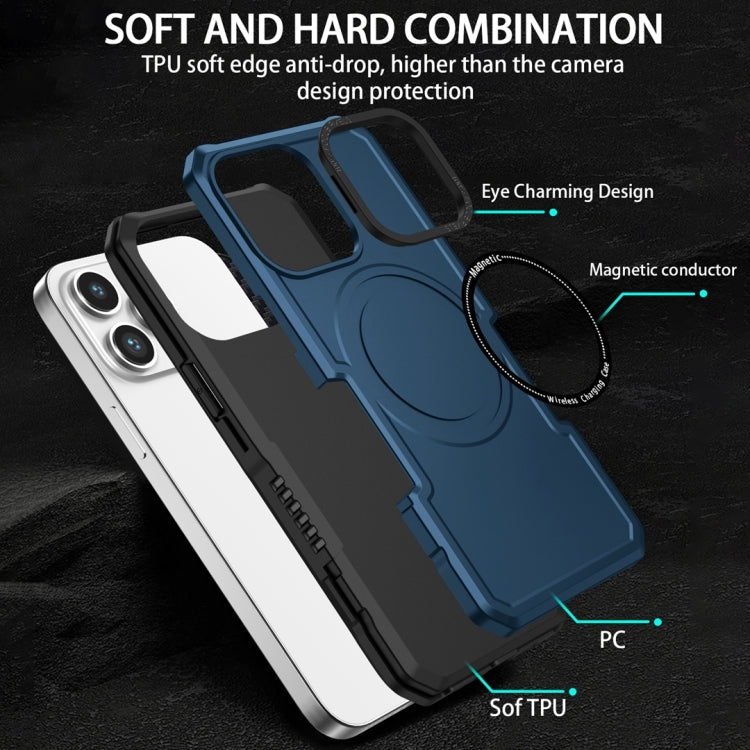 For Samsung Galaxy S22 Ultra 5G MagSafe Shockproof Armor Phone Case(Dark Blue) - Galaxy S22 Ultra 5G Cases by buy2fix | Online Shopping UK | buy2fix