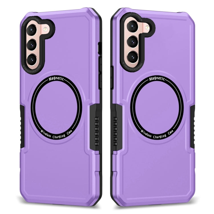 For Samsung Galaxy S21 5G MagSafe Shockproof Armor Phone Case(Purple) - Galaxy S21 5G Cases by buy2fix | Online Shopping UK | buy2fix