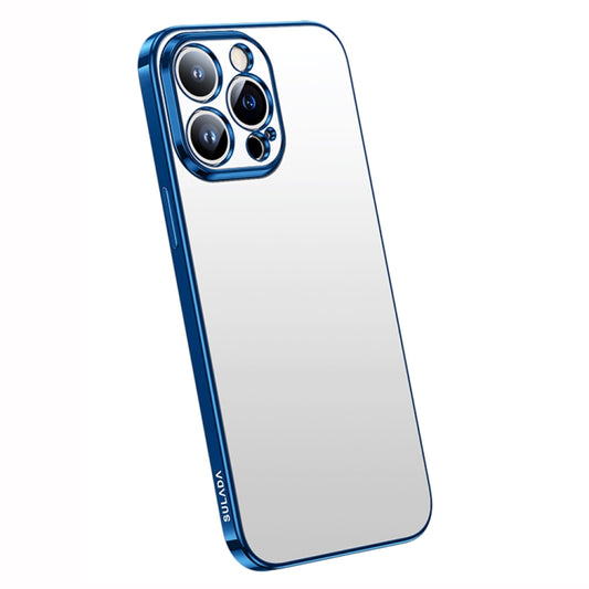 For iPhone 14 Pro Max SULADA Electroplating Frosted All-inclusive TPU Phone Case(Blue) - iPhone 14 Pro Max Cases by SULADA | Online Shopping UK | buy2fix