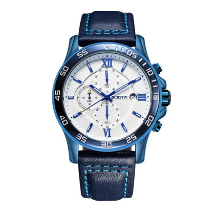 OCHSTIN 6068A Multifunctional Quartz Waterproof Luminous Men Watch(Royal Blue+Blue) - Leather Strap Watches by OCHSTIN | Online Shopping UK | buy2fix