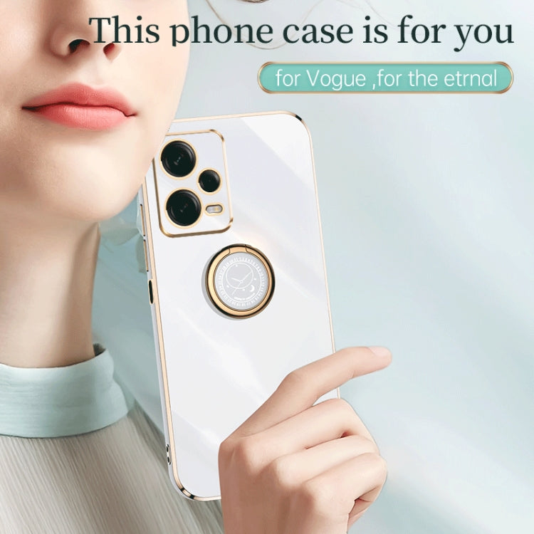 For Xiaomi Redmi Note 12 Pro 5G China XINLI Straight Edge 6D Electroplate TPU Phone Case with Ring Holder(Celestial Blue) - Note 12 Pro Cases by buy2fix | Online Shopping UK | buy2fix