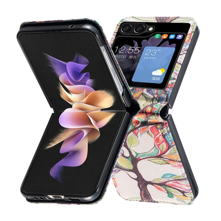 For Samsung Galaxy Z Flip5 Colored Drawing Leather Phone Case(Tree Life) - Galaxy Z Flip5 Cases by buy2fix | Online Shopping UK | buy2fix